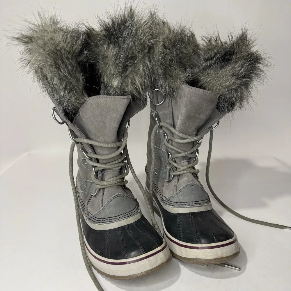Sorel Waterproof Winter Boots Womens Size 7 Joan of Arctic Grey NL2429-052